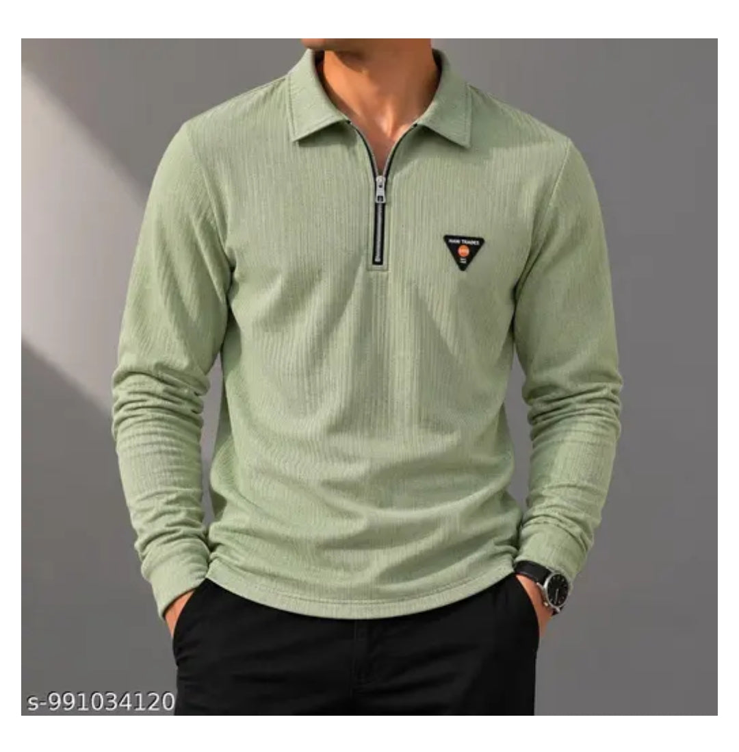 A 2 Z BEST Men's Full Sleeve Half Zip T-Shirt