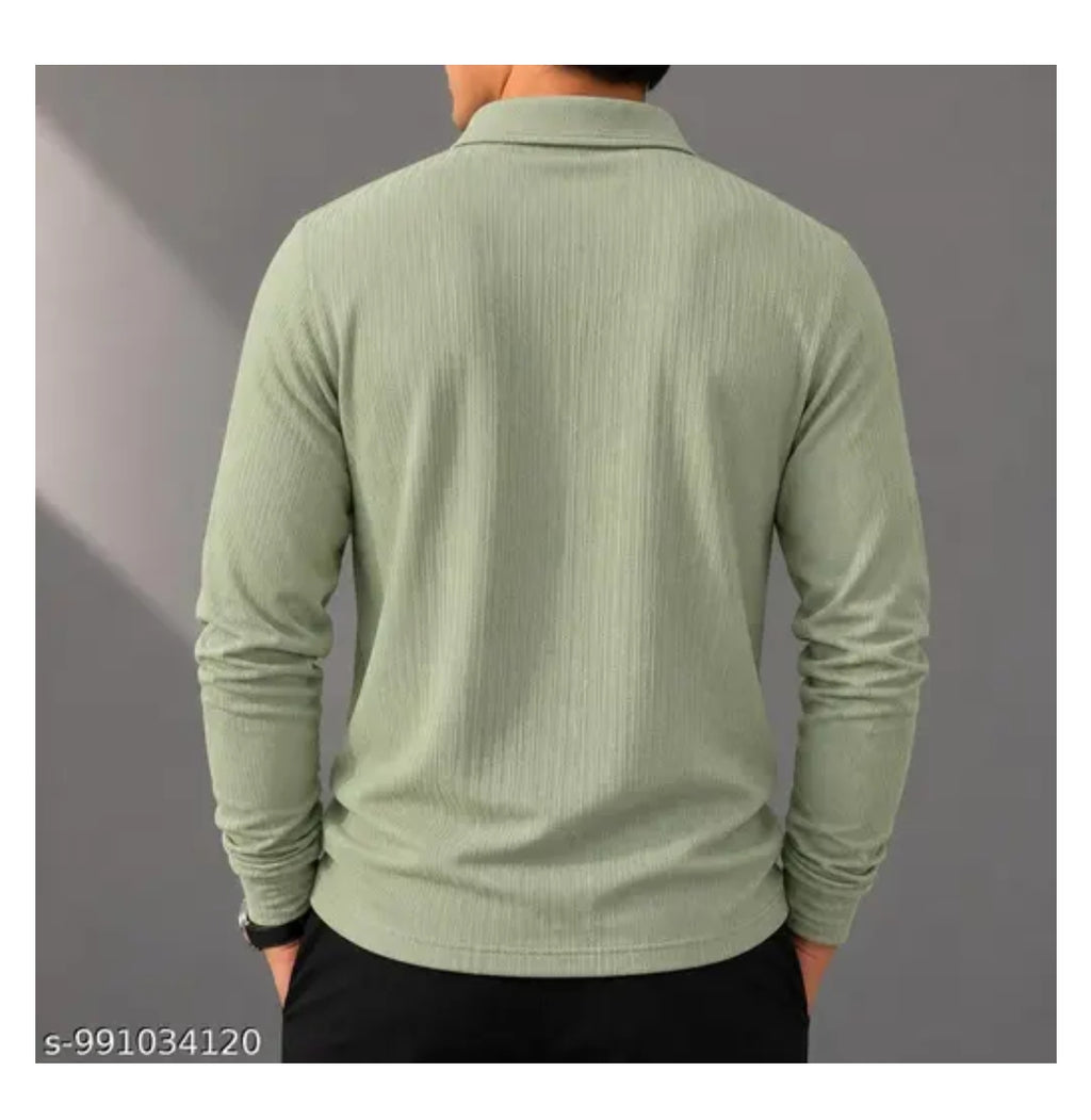 A 2 Z BEST Men's Full Sleeve Half Zip T-Shirt