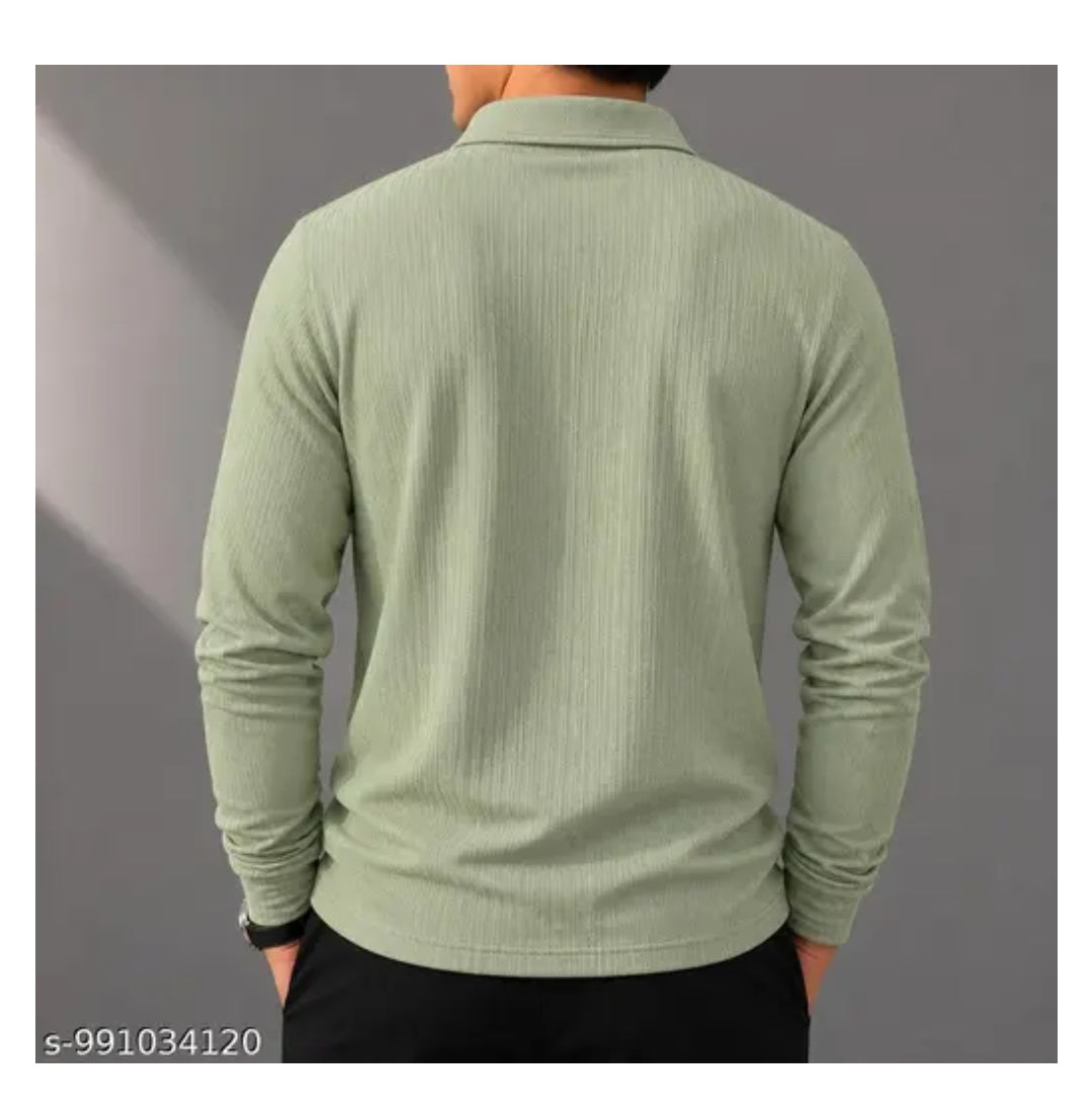A 2 Z BEST Men's Full Sleeve Half Zip T-Shirt